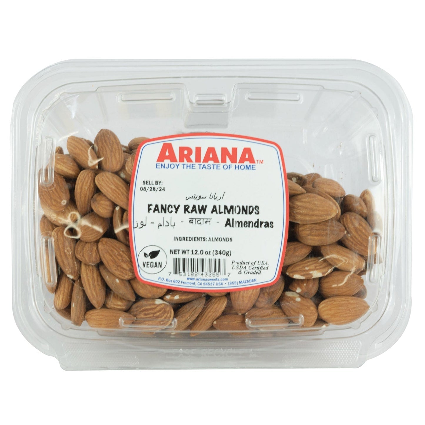 ARIANA FANCY RAW ALMONDS 340G