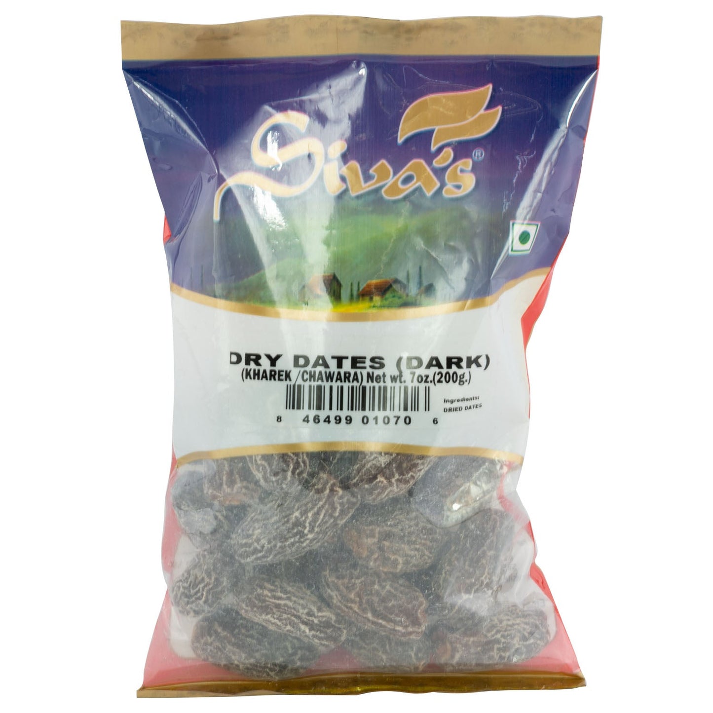 Siva's Dry Dates Dark 200g