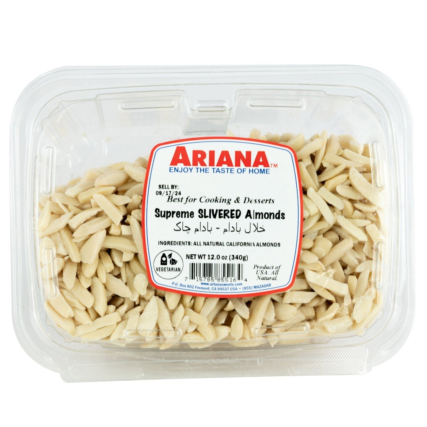 ARIANA SLIVERED ALMONDS 340G